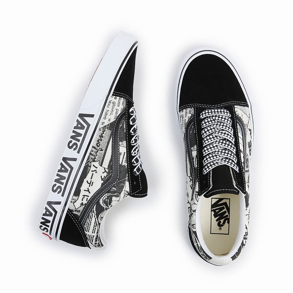 Men's Vans Old Skool Sneakers Black / White | USA69487