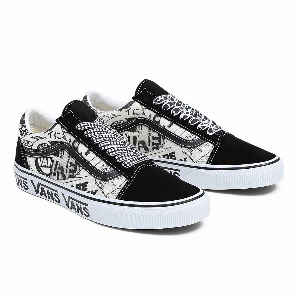 Men\'s Vans Old Skool Sneakers Black / White | USA69487