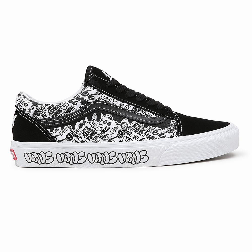 Men's Vans Old Skool Sneakers Black / White | USA74081