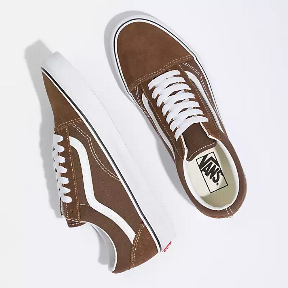 Men's Vans Old Skool Sneakers Brown / White | USA19824