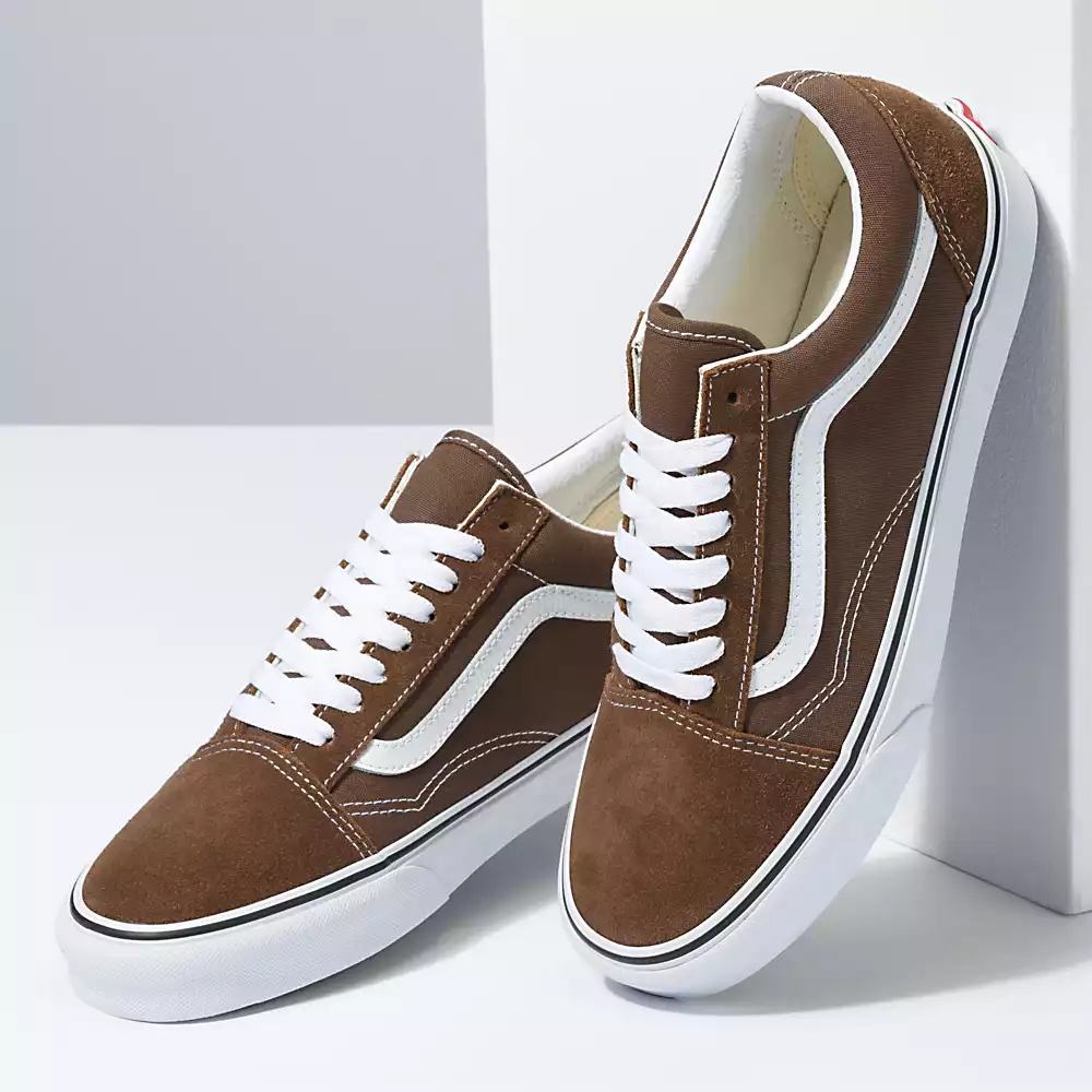 Men's Vans Old Skool Sneakers Brown / White | USA19824