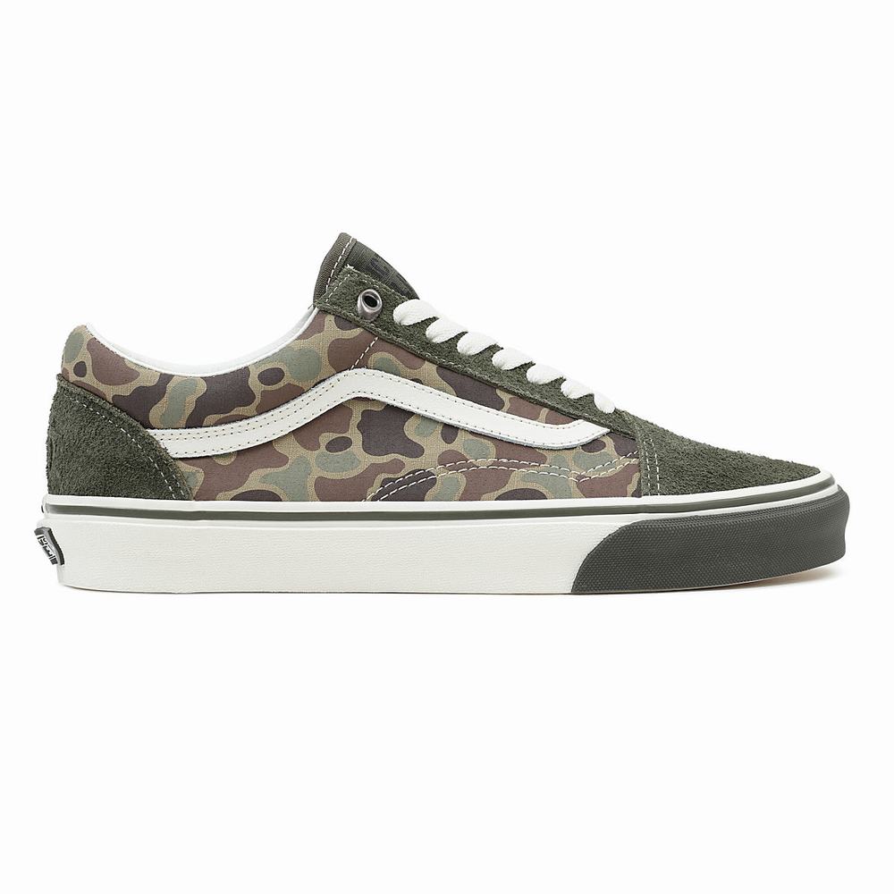 Men's Vans Old Skool Sneakers Green / White | USA39751