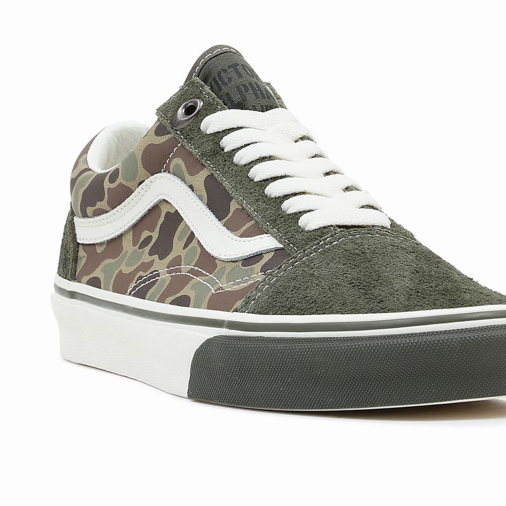 Men's Vans Old Skool Sneakers Green / White | USA39751