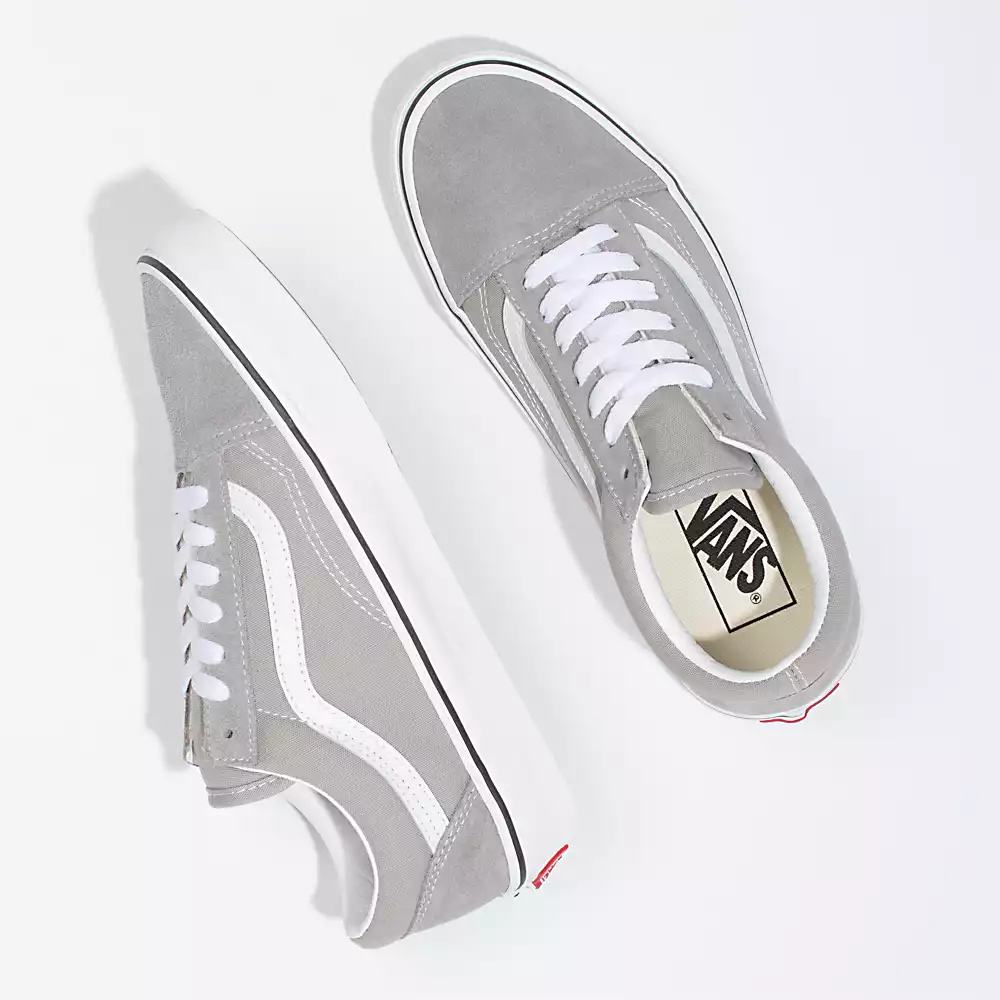 Men's Vans Old Skool Sneakers Grey / White | USA62419