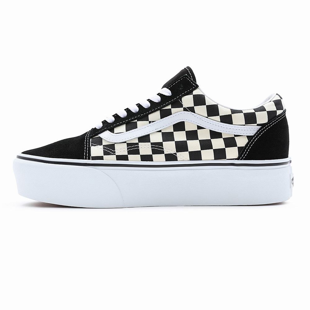 Men's Vans Old Skool Stackform Sneakers Black / White | USA01573