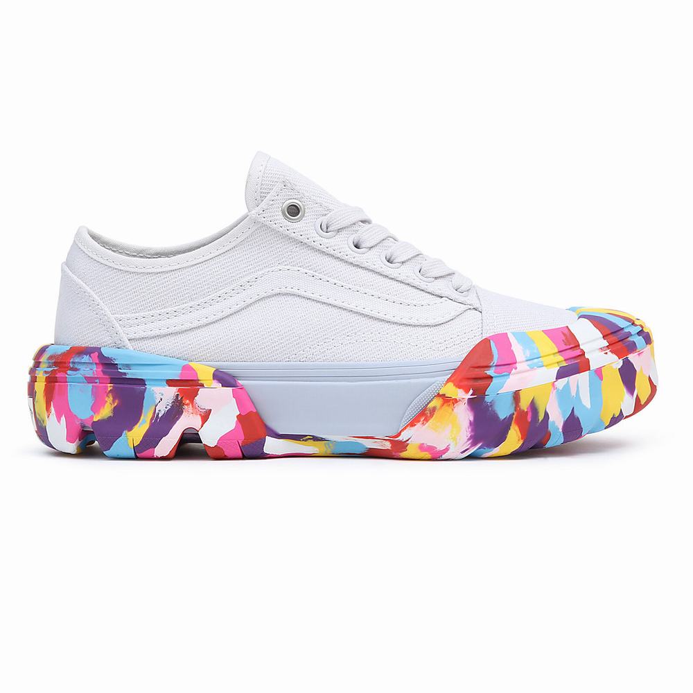 Men's Vans Old Skool Tapered Modular Sneakers Multicolor / White | USA08794