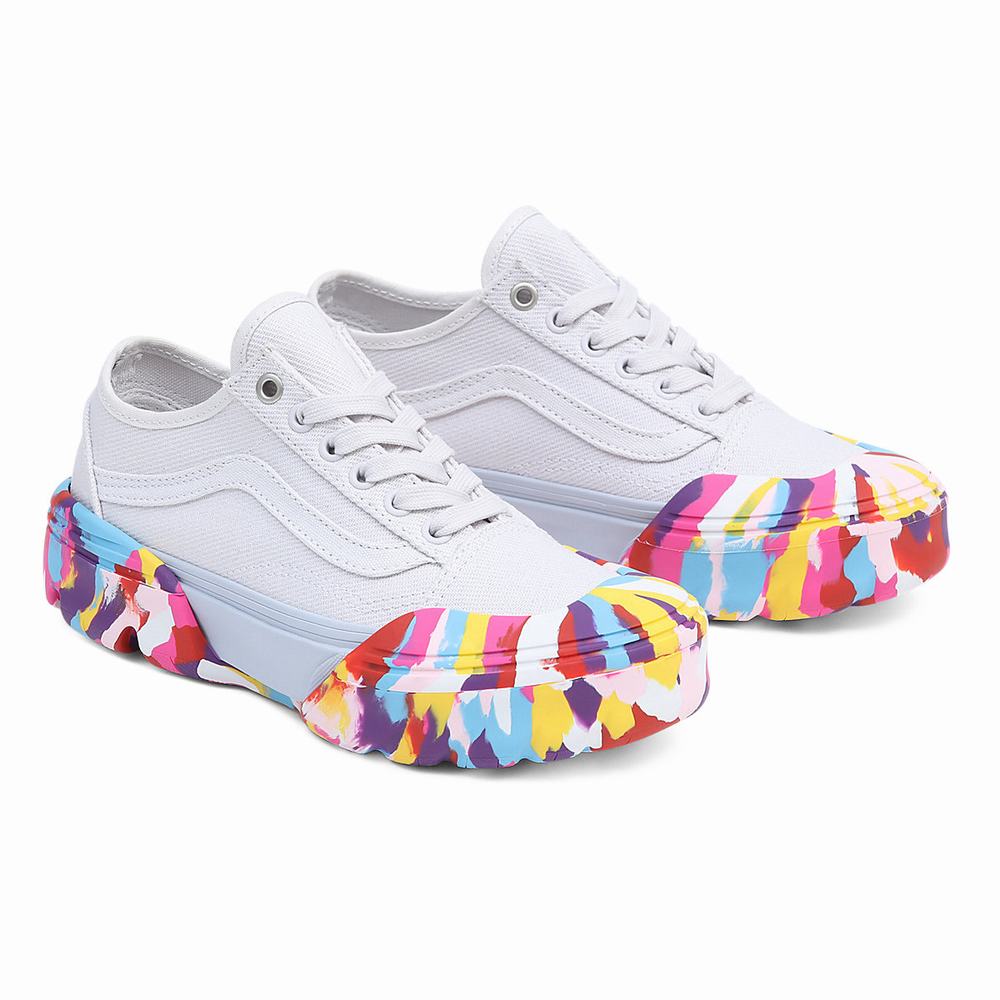 Men\'s Vans Old Skool Tapered Modular Sneakers Multicolor / White | USA08794