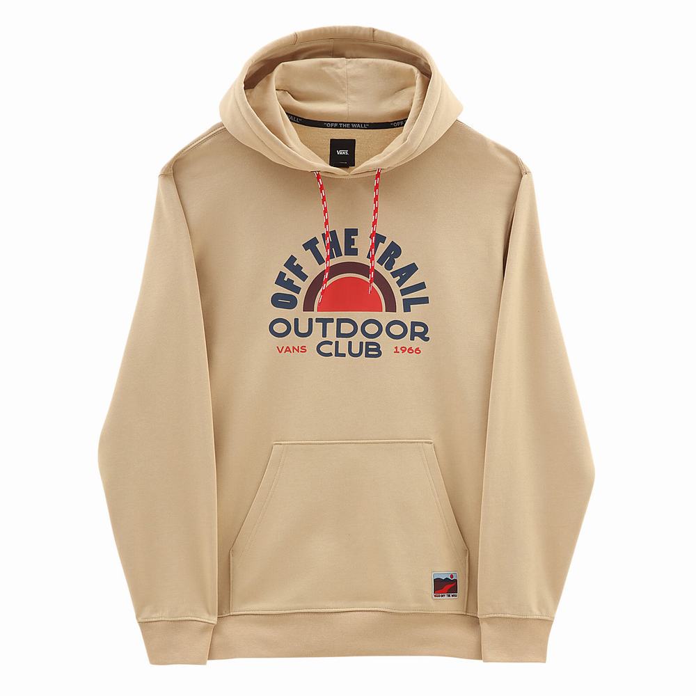 Men's Vans Outdoor Club Hoodie Beige | USA68542