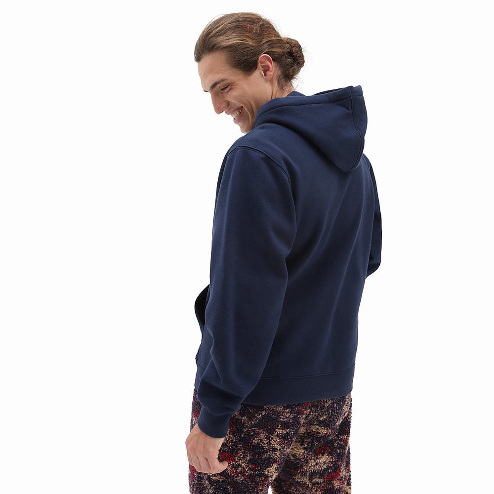 Men's Vans Outdoor Club Hoodie Blue | USA48706