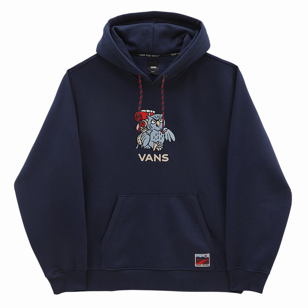 Men's Vans Outdoor Club Hoodie Blue | USA48706