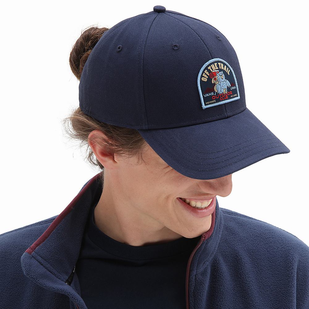 Men's Vans Outdoor Club Structured Jockey Hats Blue | USA56137