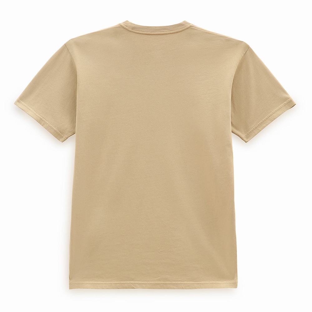 Men's Vans Outdoor Club T Shirts Beige | USA52438