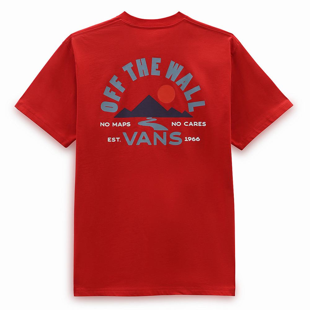 Men's Vans Outdoor Club T Shirts Red | USA27139