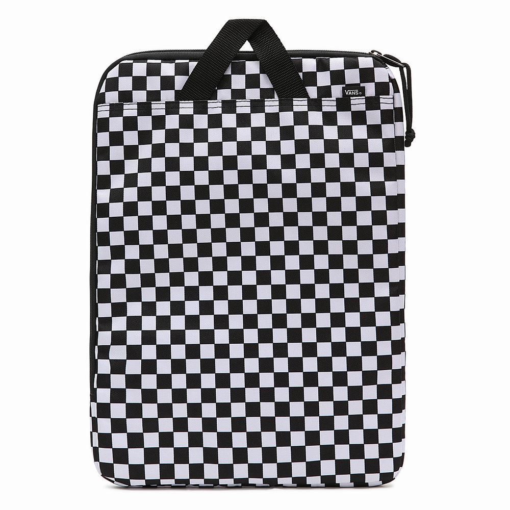 Men's Vans Padded Laptop Sleeve Bags Black / White | USA45320