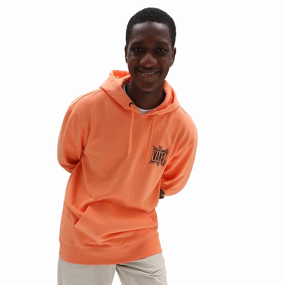 Men's Vans Palm Tree Hoodie Orange | USA82143