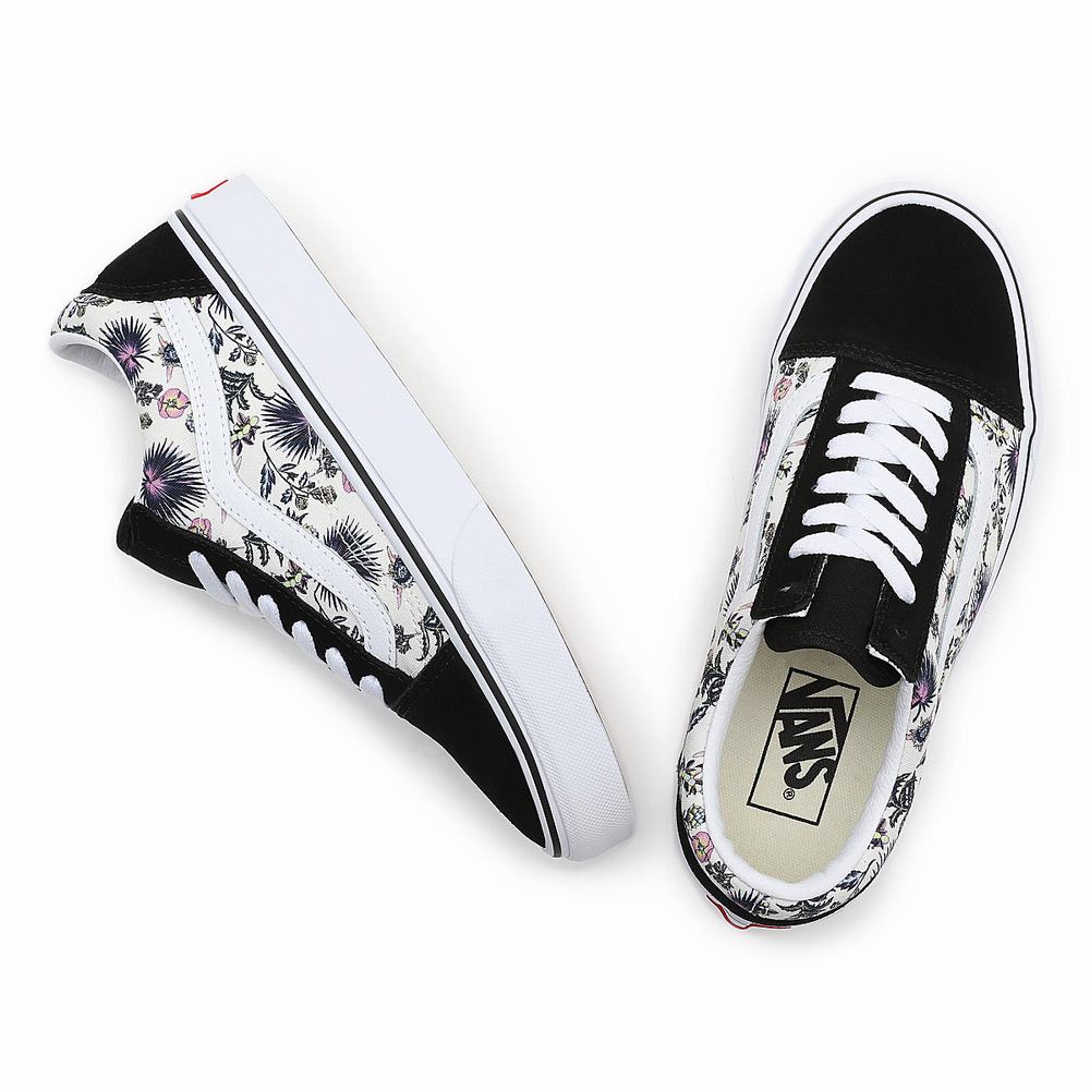 Men's Vans Paradise Floral Old Skool Sneakers Black | USA28965