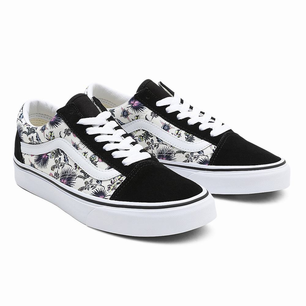 Men\'s Vans Paradise Floral Old Skool Sneakers Black | USA28965