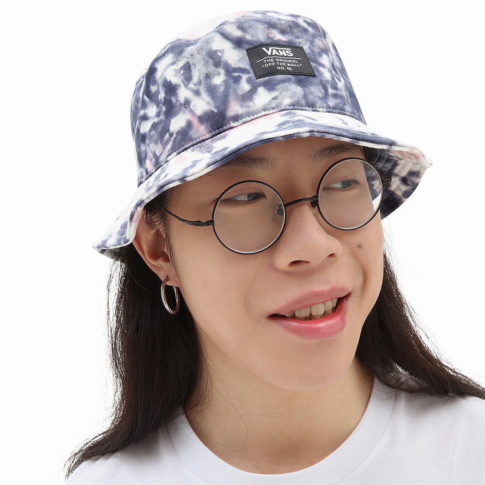 Men's Vans Patch Bucket Hats Blue / White | USA95240