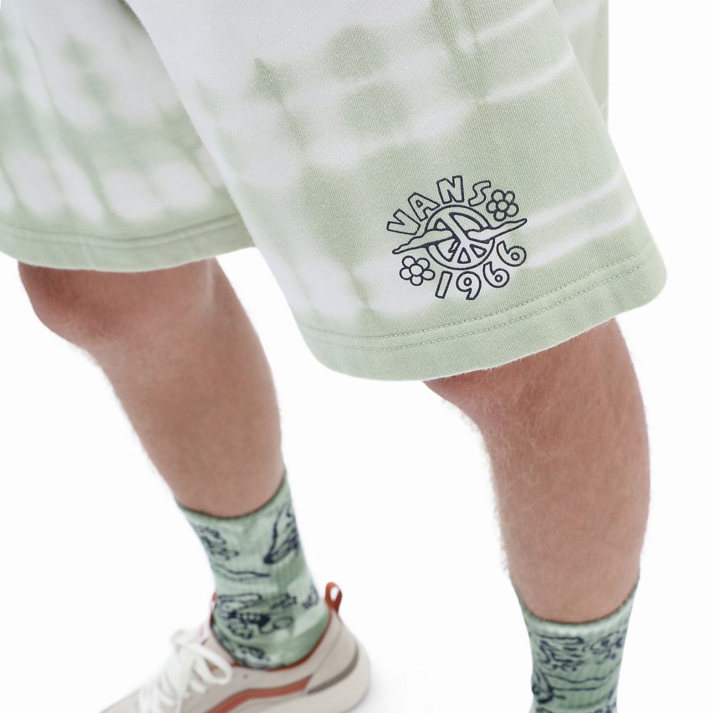 Men's Vans Peace Of Mind Loose Fleece Shorts Green | USA34781