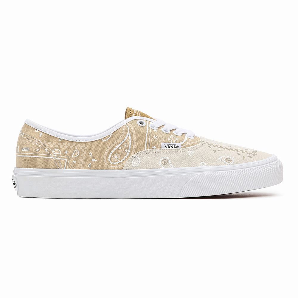 Men's Vans Peace Paisley Authentic Sneakers Beige | USA27496