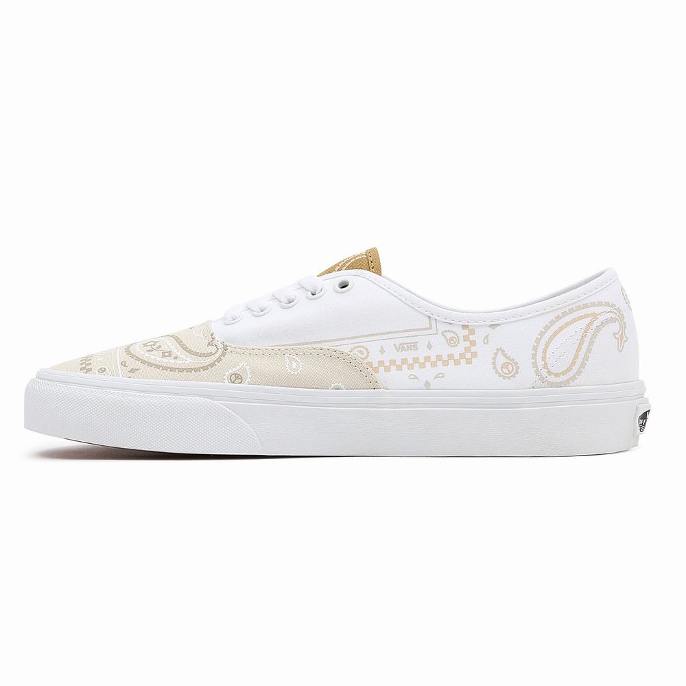 Men's Vans Peace Paisley Authentic Sneakers Beige | USA27496