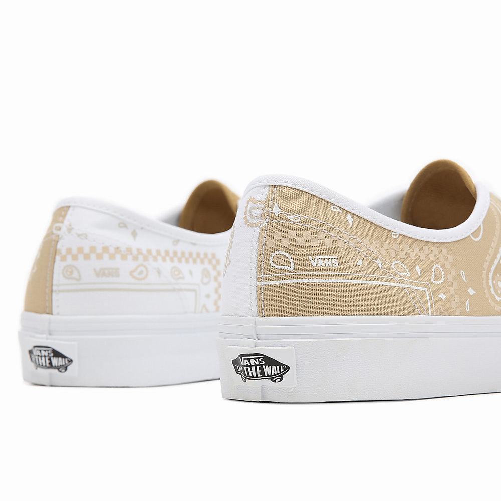 Men's Vans Peace Paisley Authentic Sneakers Beige | USA27496