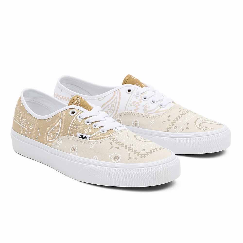 Men\'s Vans Peace Paisley Authentic Sneakers Beige | USA27496