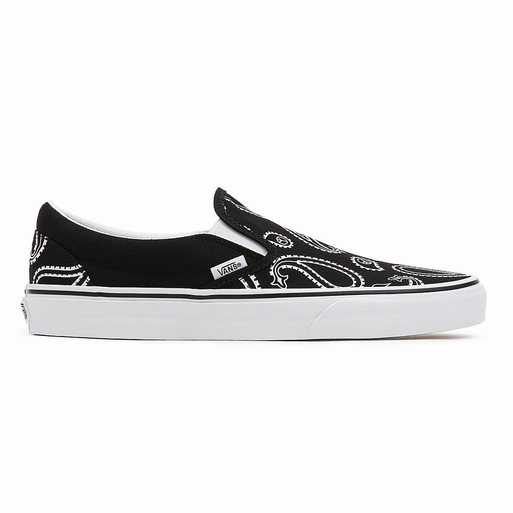 Men's Vans Peace Paisley Classic Slip On Shoes Black | USA57294