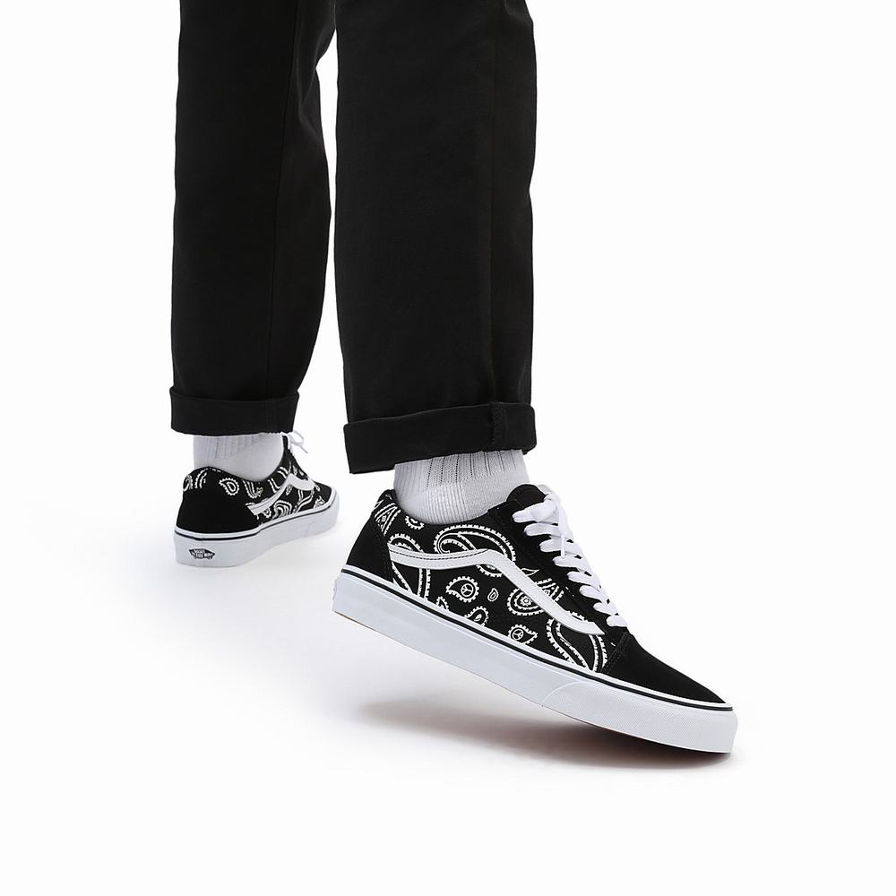 Men's Vans Peace Paisley Old Skool Sneakers Black | USA70436