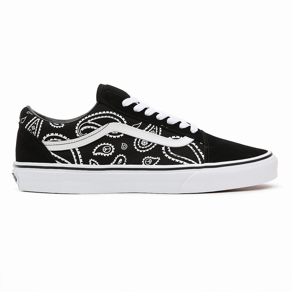 Men's Vans Peace Paisley Old Skool Sneakers Black | USA70436