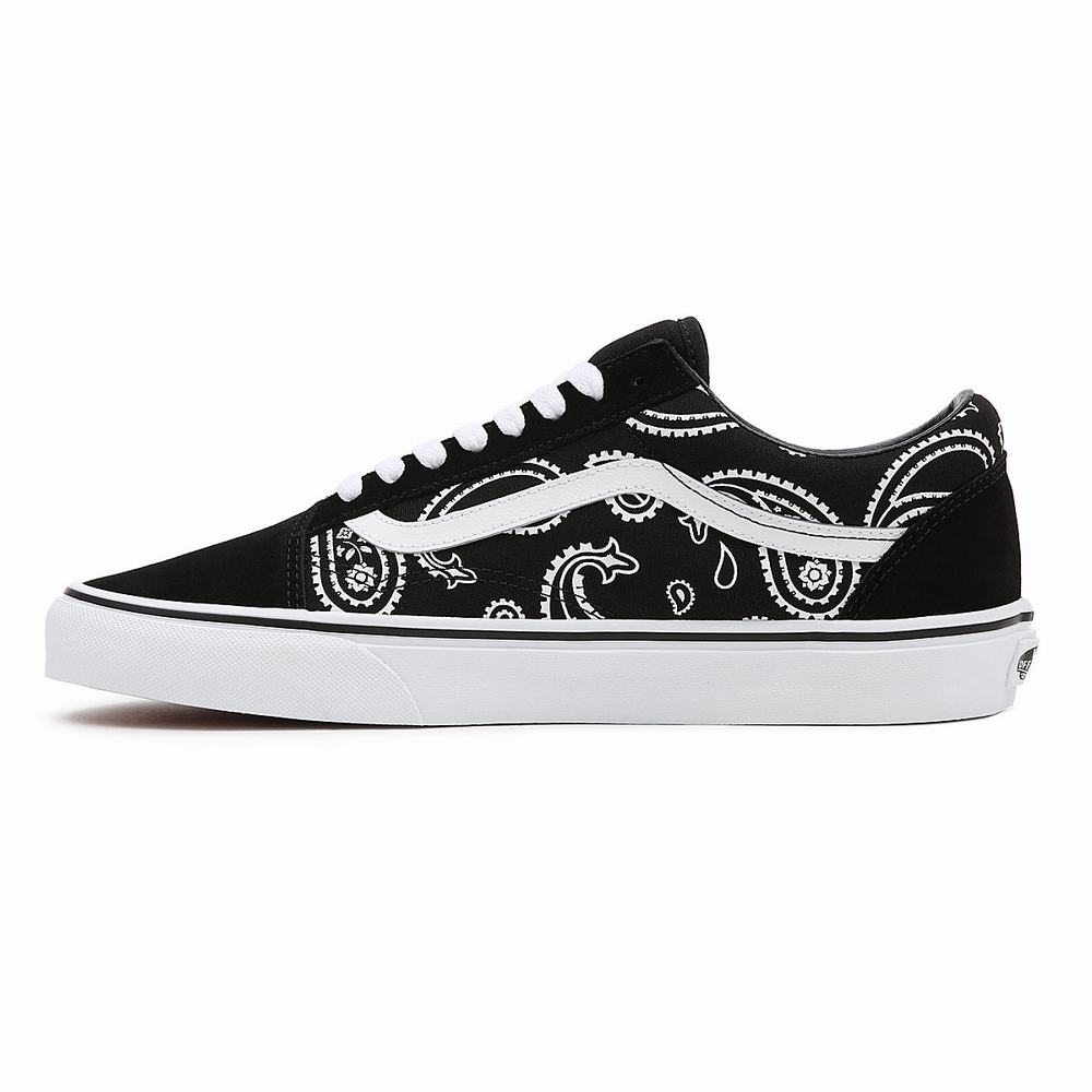 Men's Vans Peace Paisley Old Skool Sneakers Black | USA70436