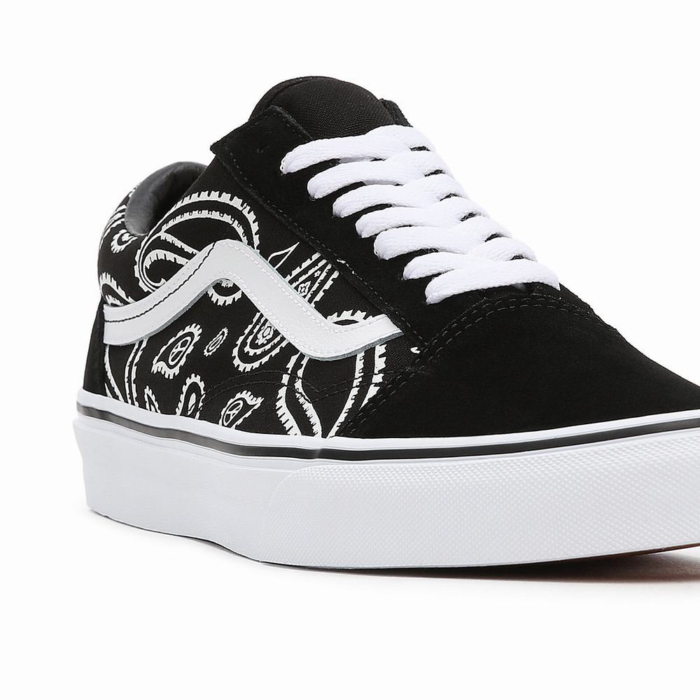 Men's Vans Peace Paisley Old Skool Sneakers Black | USA70436