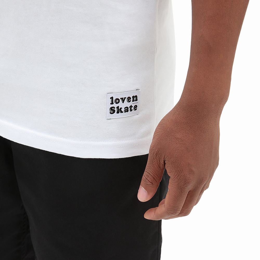 Men's Vans Pen Pocket Lns T Shirts White | USA43095