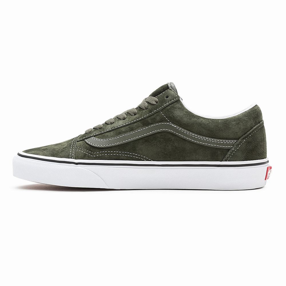 Men's Vans Pig Suede Old Skool Low Top Shoes Green | USA69147