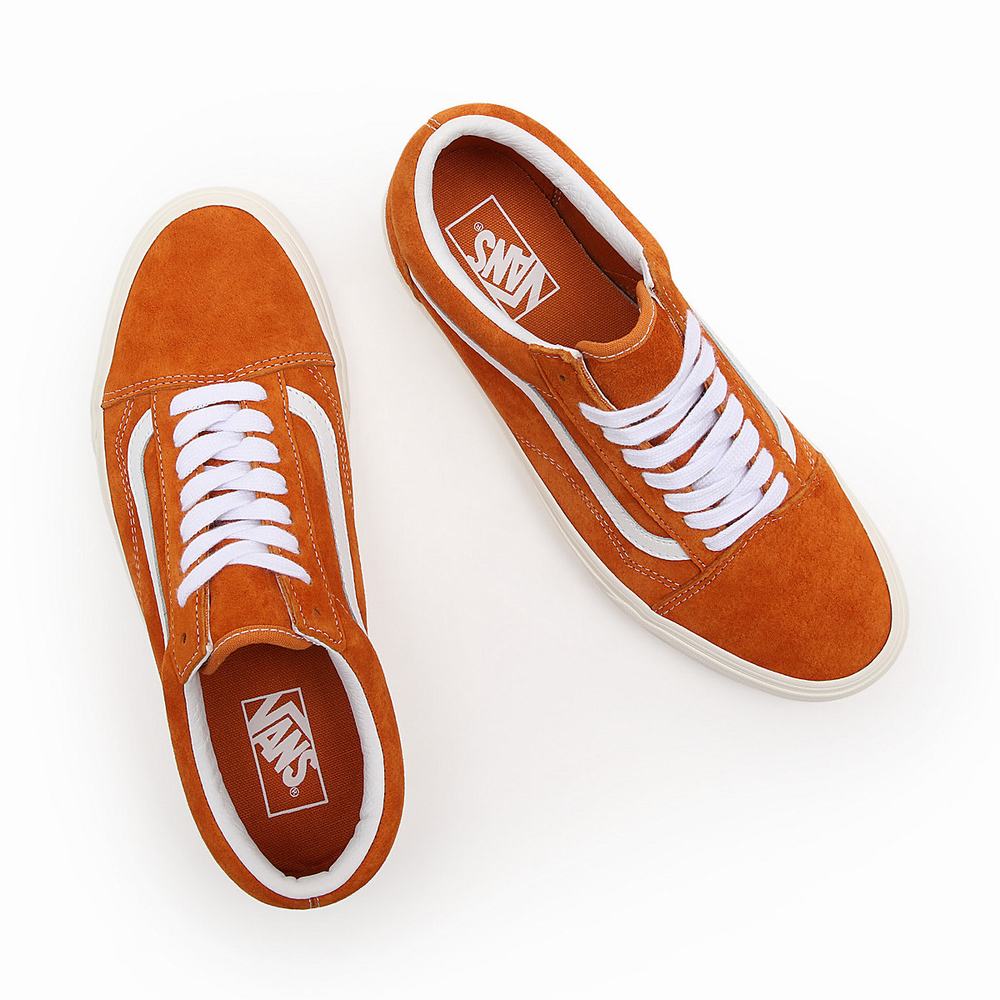 Men's Vans Pig Suede Old Skool Sneakers Orange | USA04517