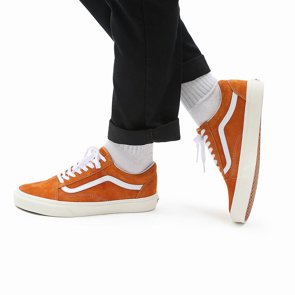 Men's Vans Pig Suede Old Skool Sneakers Orange | USA04517