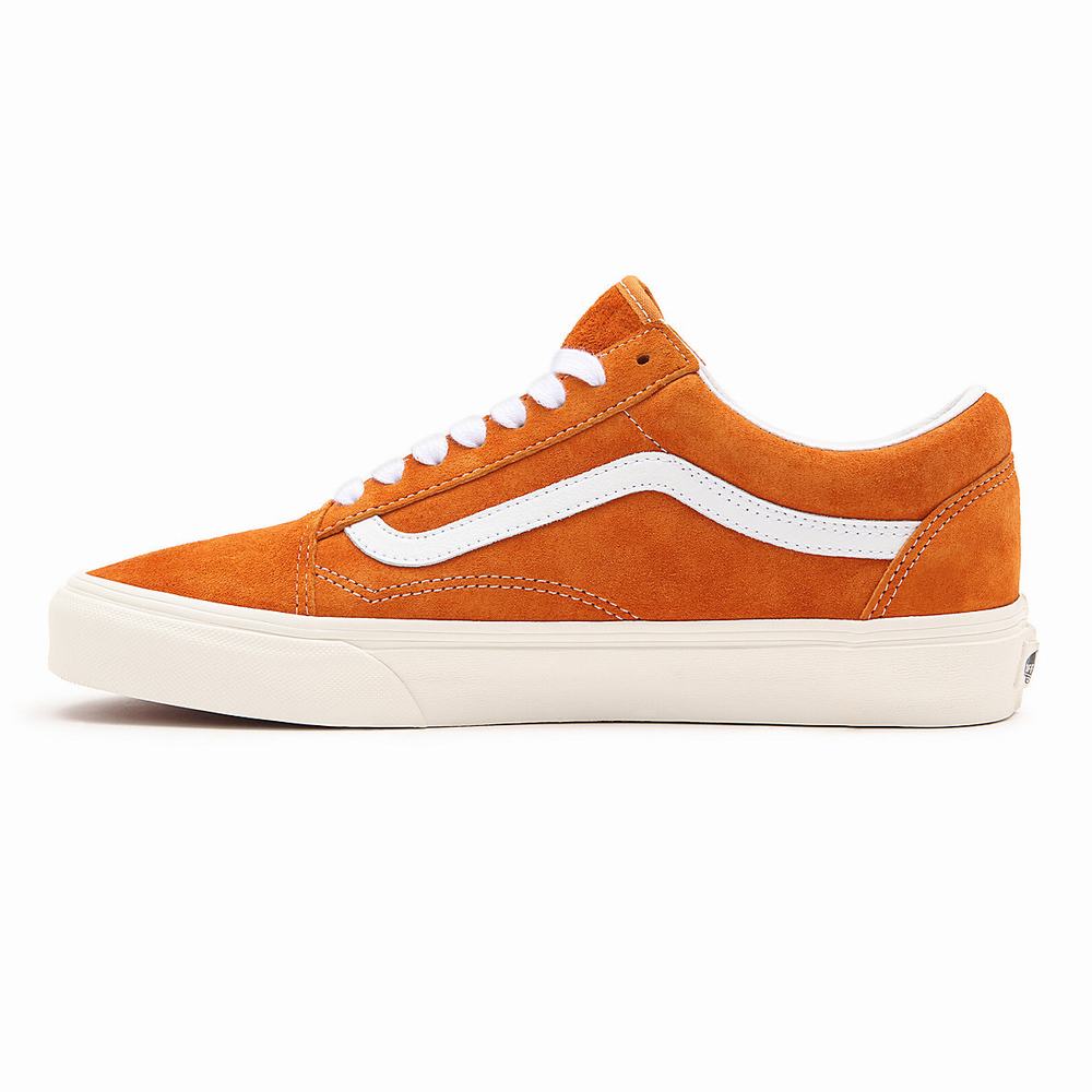 Men's Vans Pig Suede Old Skool Sneakers Orange | USA04517