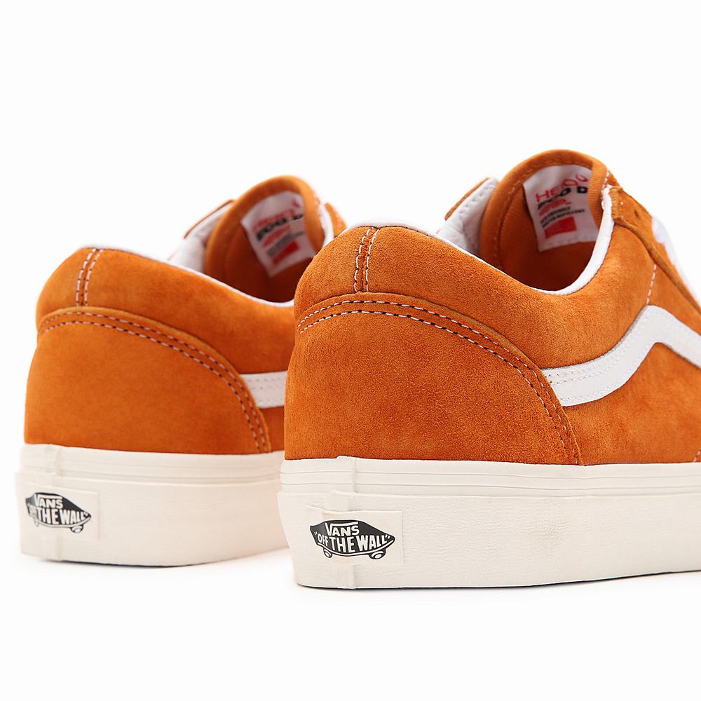 Men's Vans Pig Suede Old Skool Sneakers Orange | USA04517