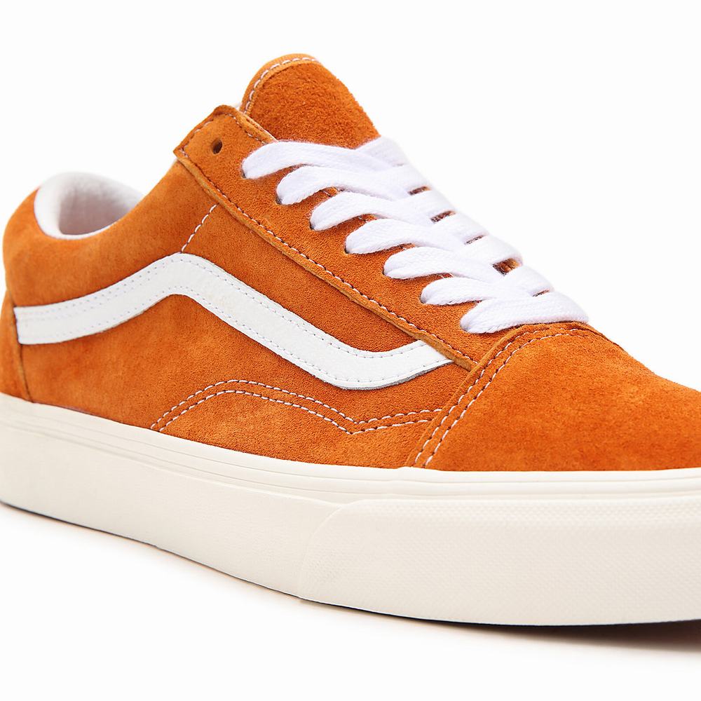 Men's Vans Pig Suede Old Skool Sneakers Orange | USA04517