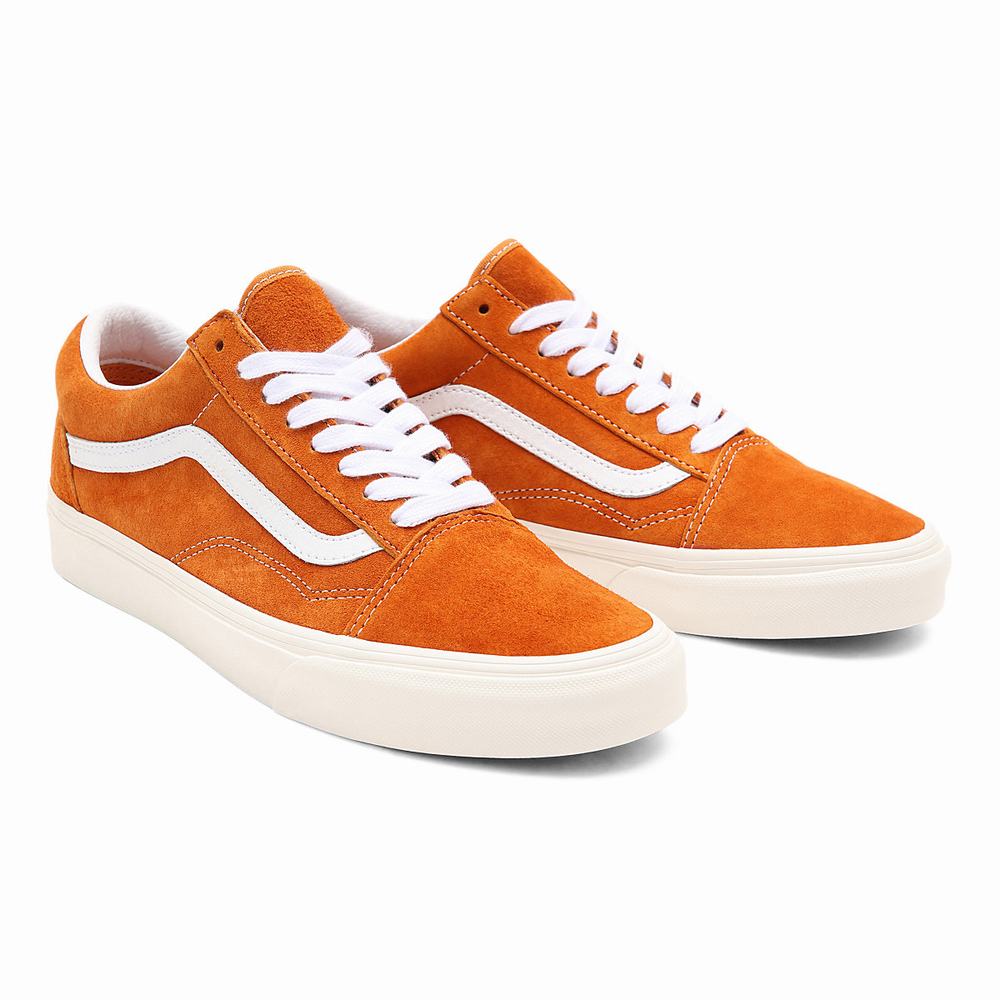 Men\'s Vans Pig Suede Old Skool Sneakers Orange | USA04517