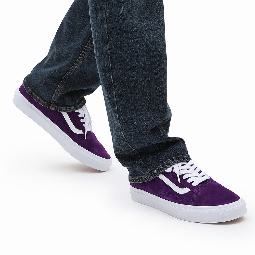 Men's Vans Pig Suede Old Skool Sneakers Purple | USA24793