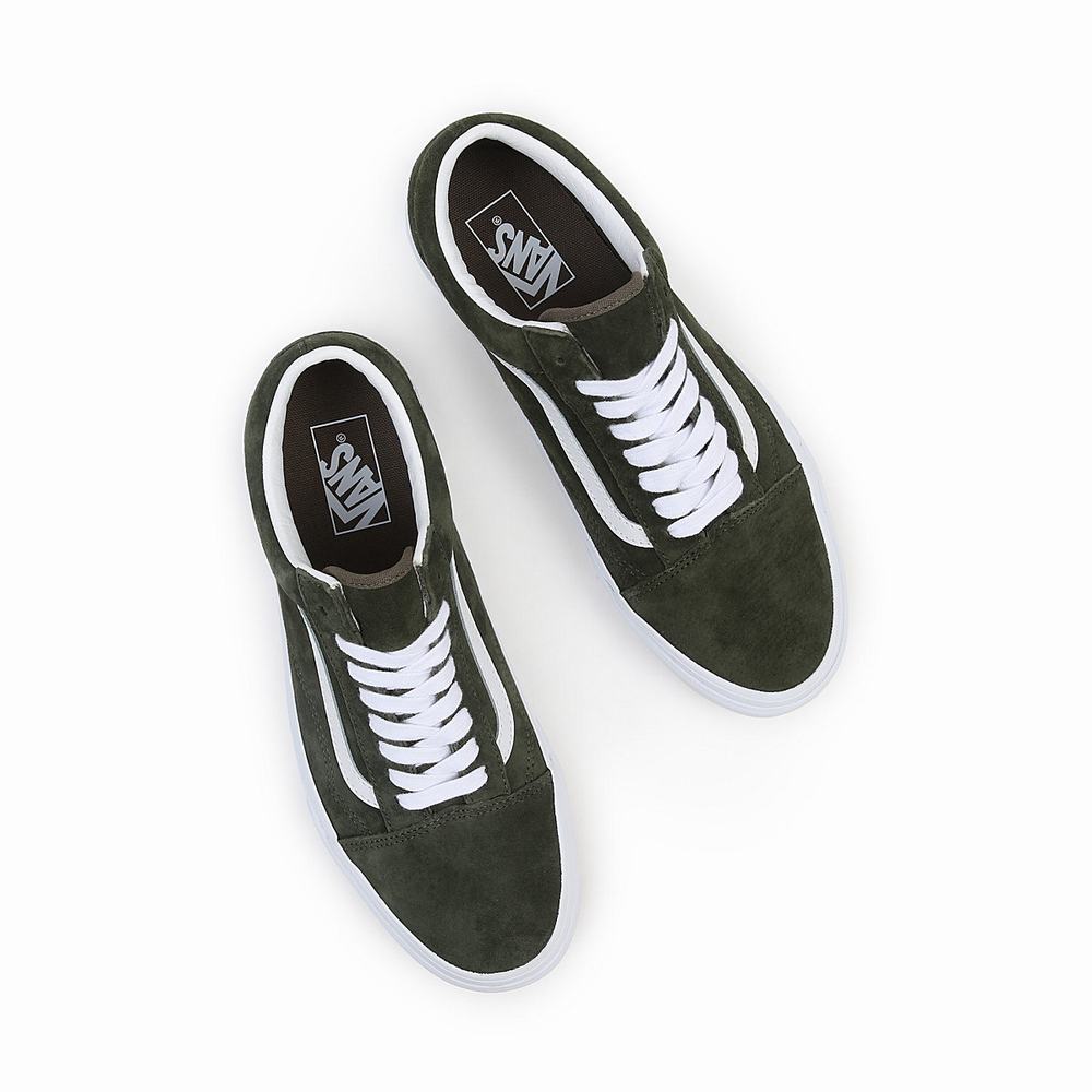 Men's Vans Pig Suede Old Skool Sneakers Green | USA75138