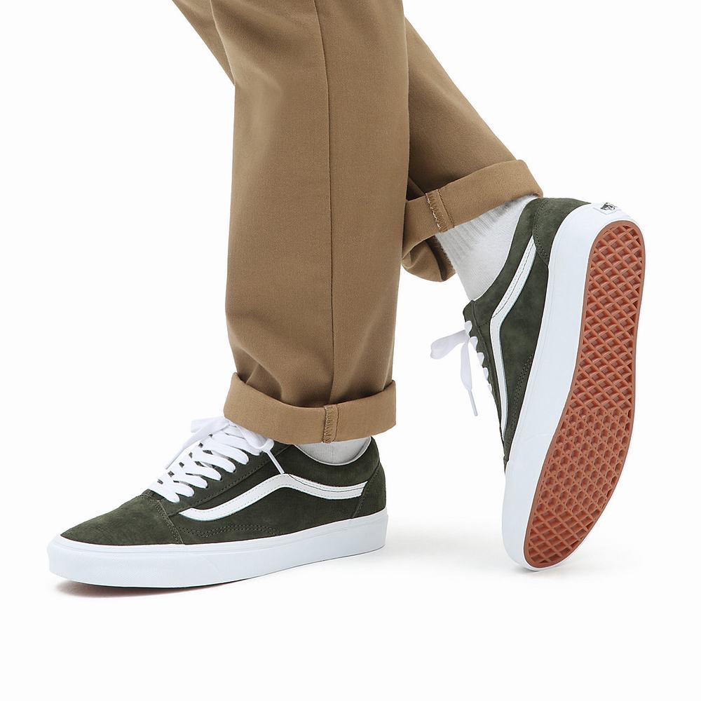 Men's Vans Pig Suede Old Skool Sneakers Green | USA75138