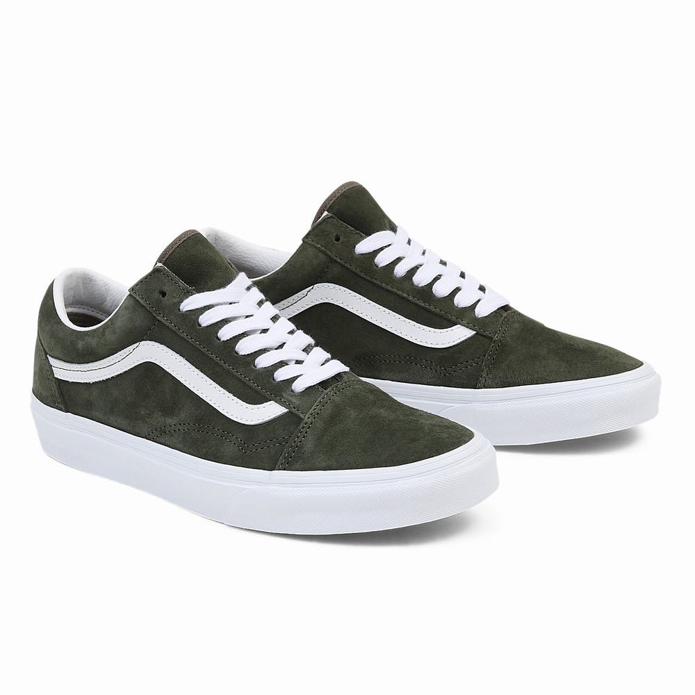 Men\'s Vans Pig Suede Old Skool Sneakers Green | USA75138