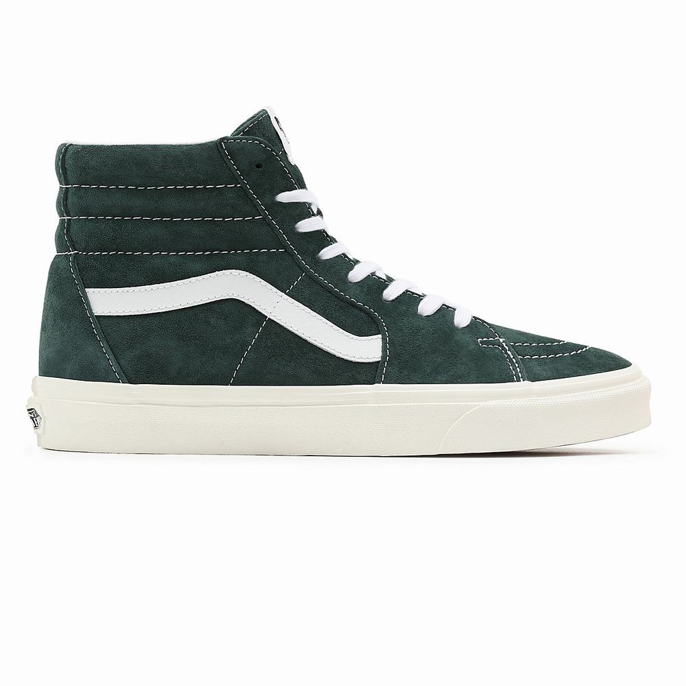 Men's Vans Pig Suede Sk8-Hi Sneakers Green | USA19736