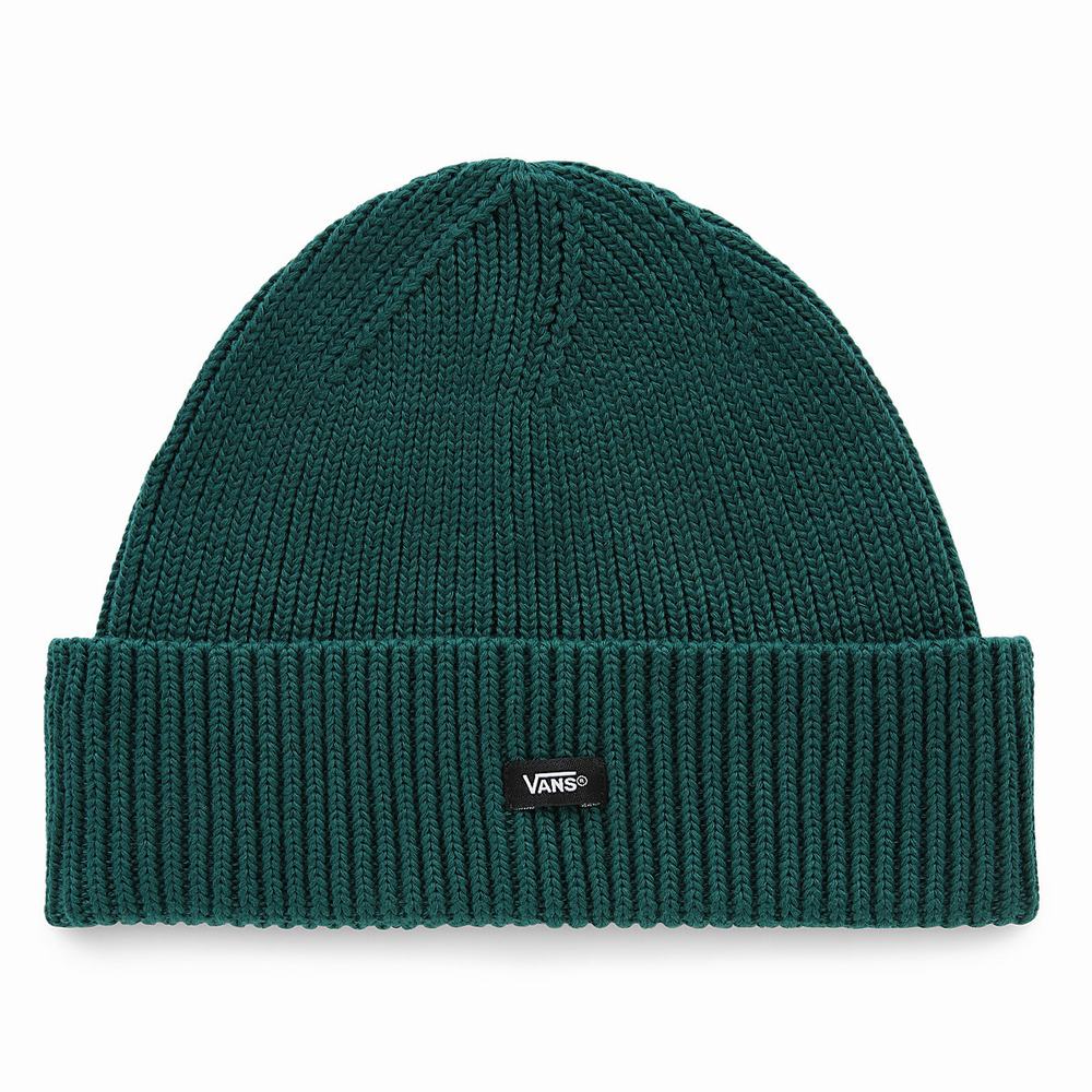 Men\'s Vans Post Shallow Cuff Beanie Green | USA12674