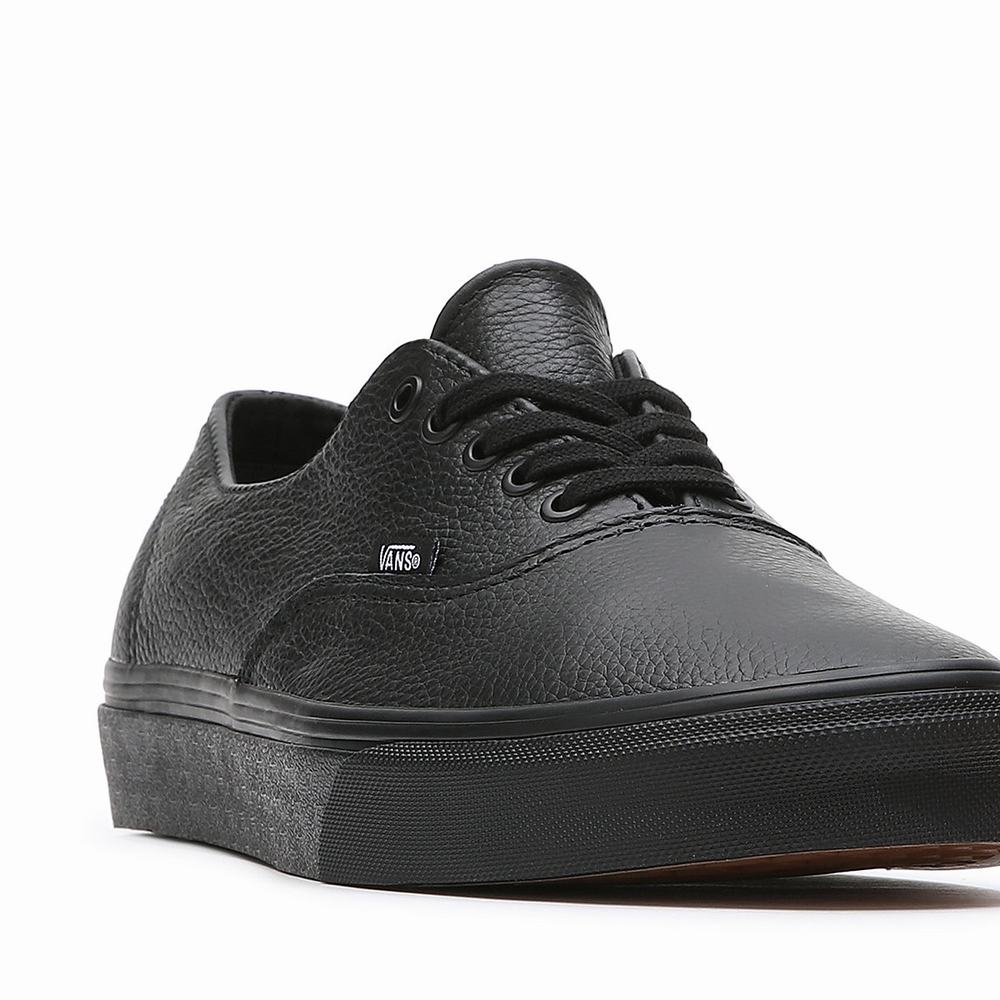 Men's Vans Premium Leather Authentic Decon Sneakers Black | USA63891