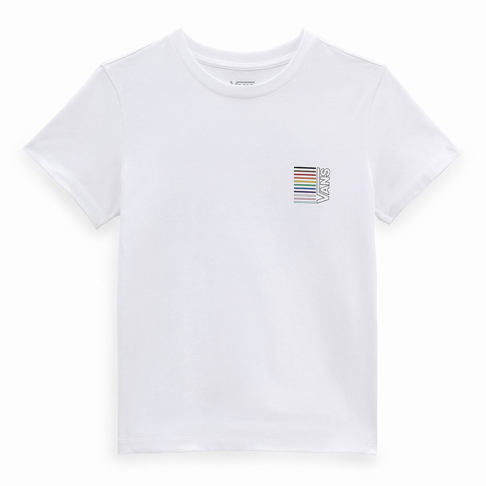 Men's Vans Pride 22 Crew T Shirts White | USA36507