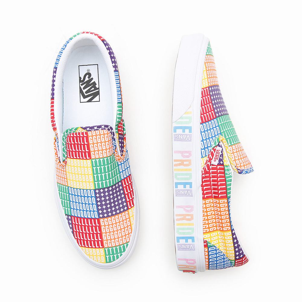 Men's Vans Pride Classic Slip On Shoes Multicolor | USA46392