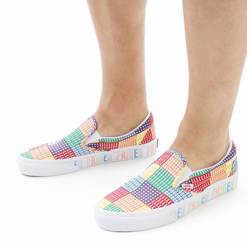 Men's Vans Pride Classic Slip On Shoes Multicolor | USA46392